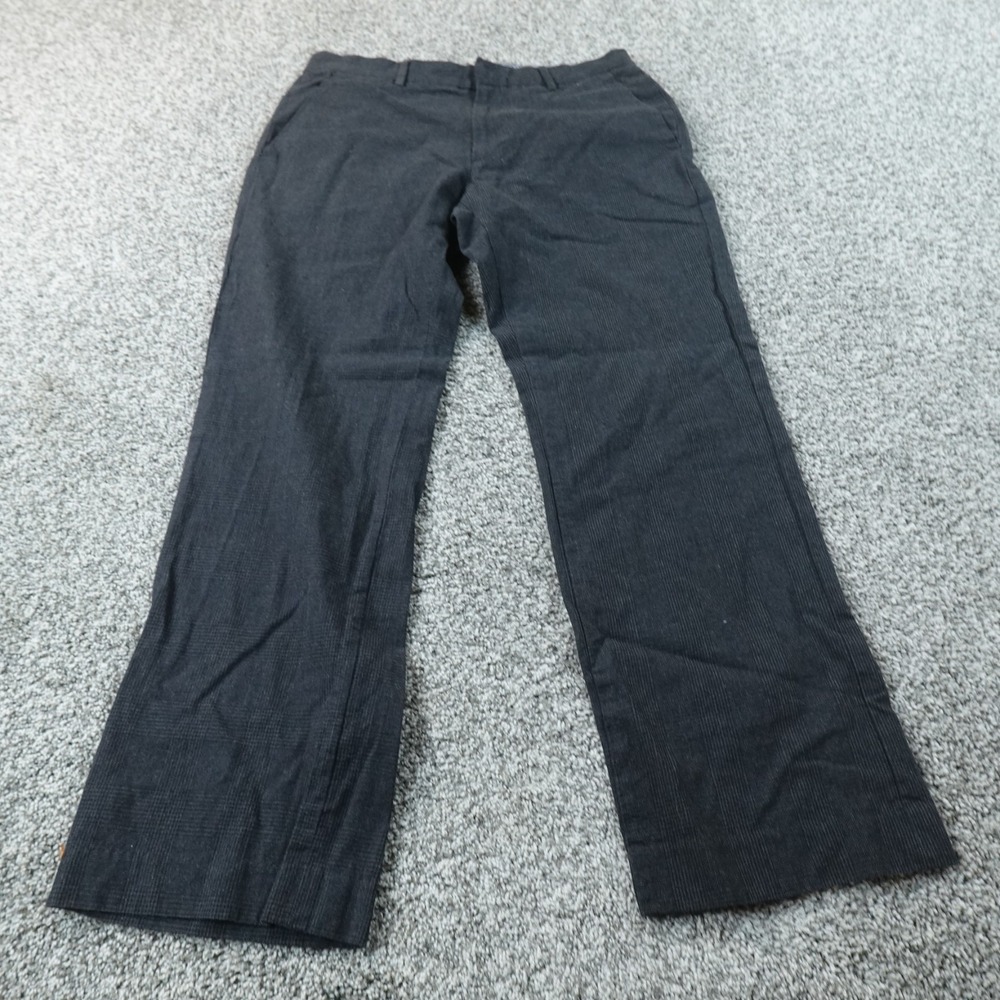 Gap Pants Mens 30X30‎ Black Gray Dress Trousers Flat Front Straight Leg Work Y2K